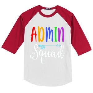 Admin Squad School Doctor Administrative Assistant Secretary Gift Kids Colorblock Raglan Jersey