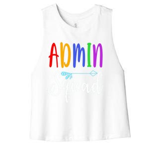 Admin Squad School Doctor Administrative Assistant Secretary Gift Women's Racerback Cropped Tank