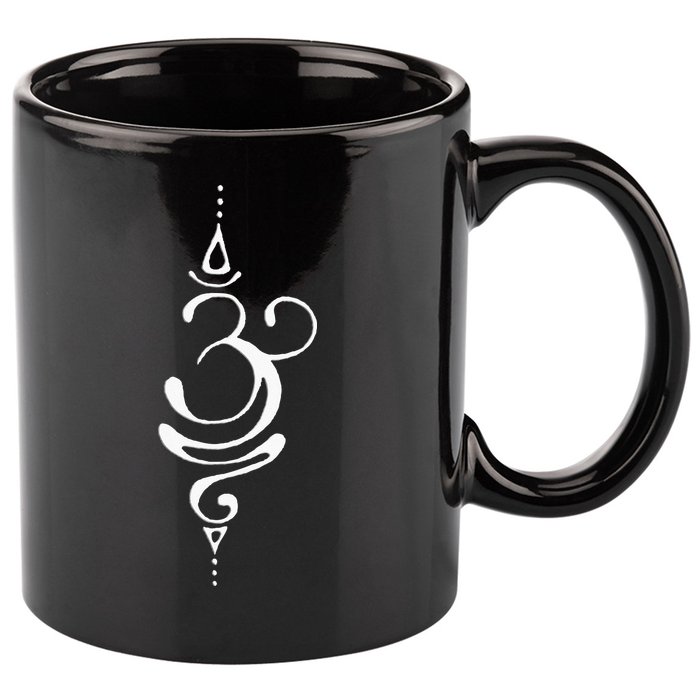 Ancient Sanskrit Symbol For BREATHE Inspiration Om Yoga 11oz C Handle Ceramic Mug