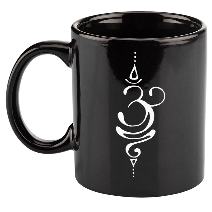 Ancient Sanskrit Symbol For BREATHE Inspiration Om Yoga 11oz C Handle Ceramic Mug