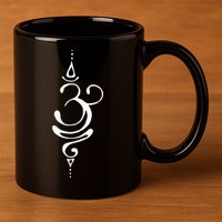Ancient Sanskrit Symbol For BREATHE Inspiration Om Yoga 11oz C Handle Ceramic Mug