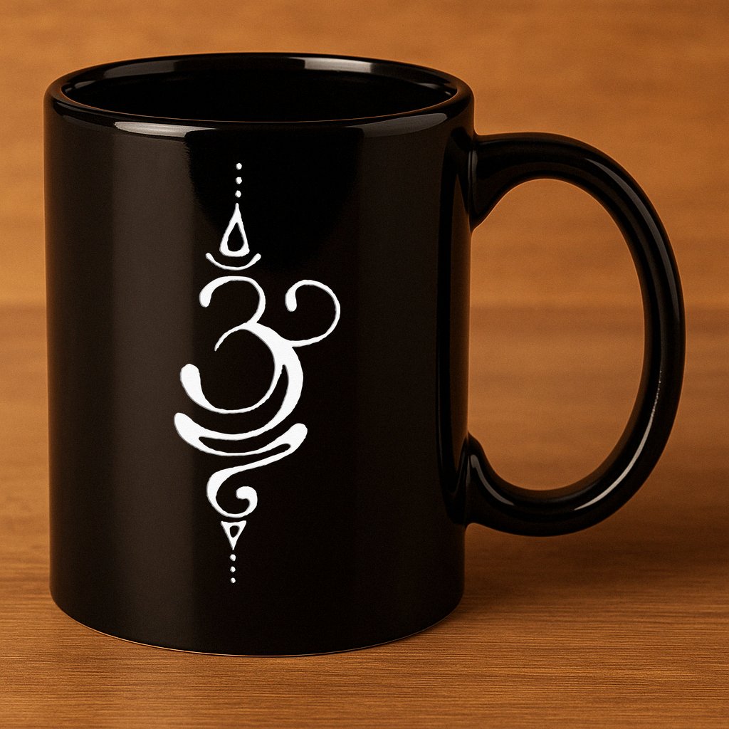 Ancient Sanskrit Symbol For BREATHE Inspiration Om Yoga 11oz C Handle Ceramic Mug