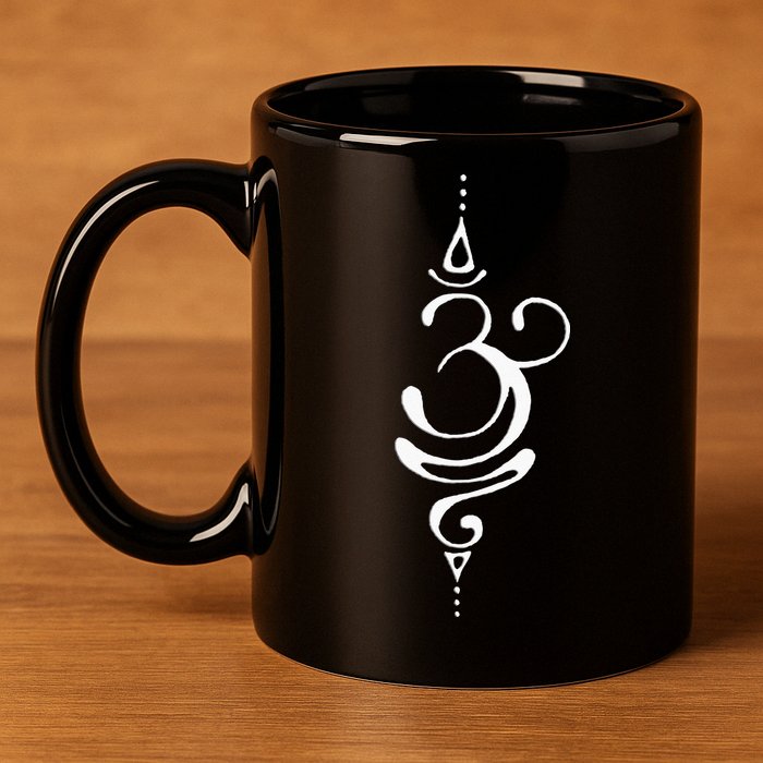 Ancient Sanskrit Symbol For BREATHE Inspiration Om Yoga 11oz C Handle Ceramic Mug