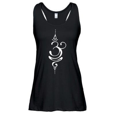 Ancient Sanskrit Symbol For BREATHE Inspiration Om Yoga Ladies Essential Flowy Tank