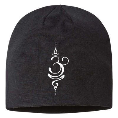 Ancient Sanskrit Symbol For BREATHE Inspiration Om Yoga Sustainable Beanie