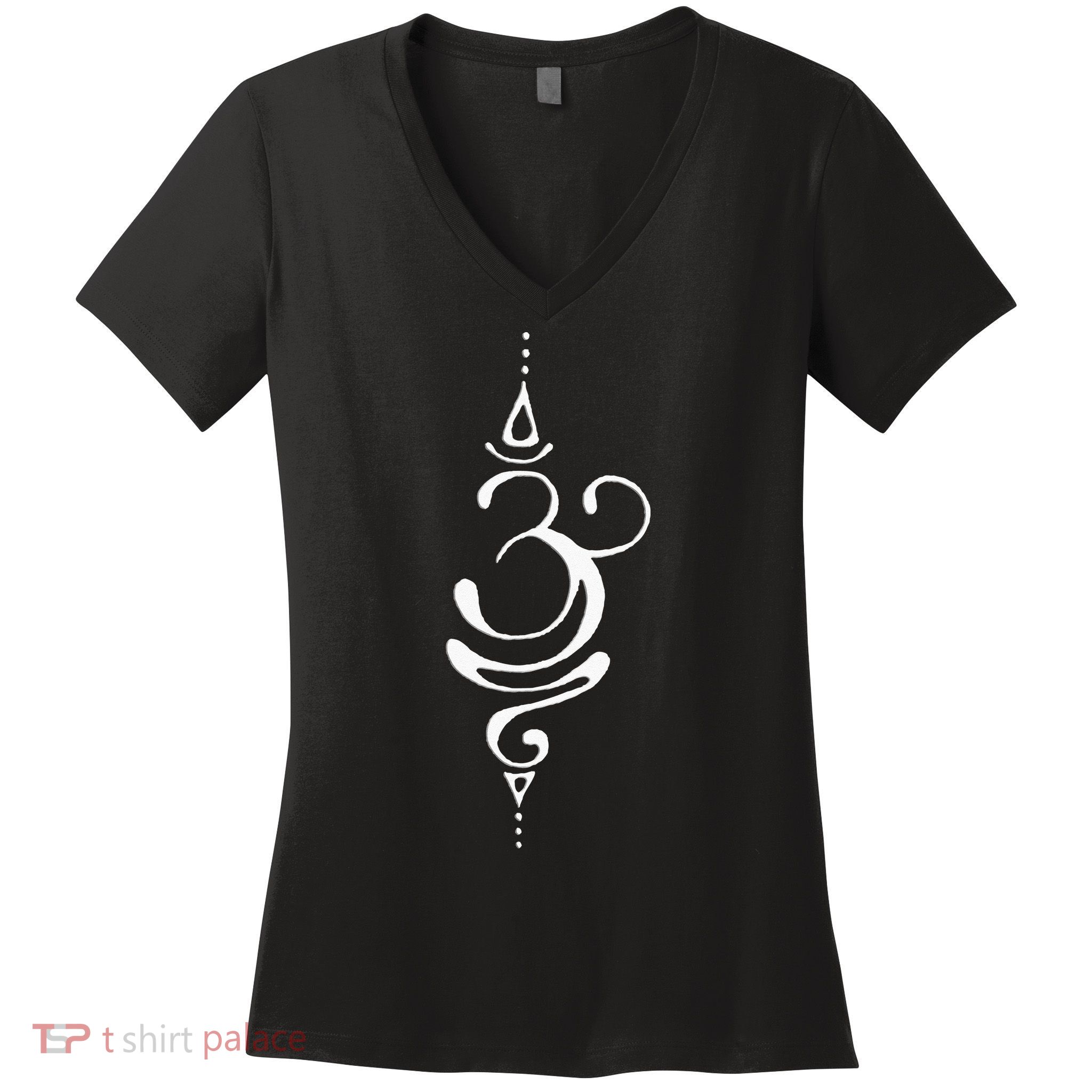 Ancient Sanskrit Symbol For BREATHE Inspiration Om Yoga Women's V-Neck T-Shirt