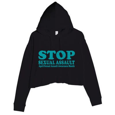 American Stop Sexual Assault April Awareness Month Gift Crop Fleece Hoodie