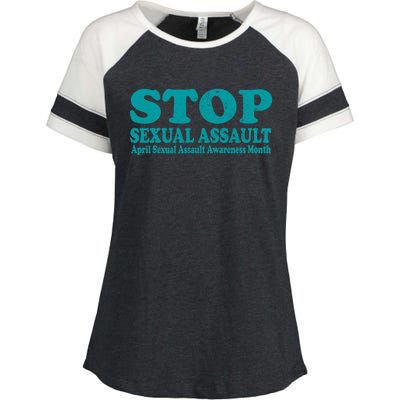 American Stop Sexual Assault April Awareness Month Gift Enza Ladies Jersey Colorblock Tee