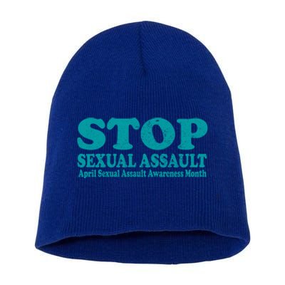 American Stop Sexual Assault April Awareness Month Gift Short Acrylic Beanie