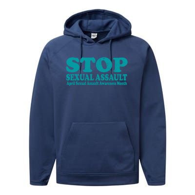 American Stop Sexual Assault April Awareness Month Gift Performance Fleece Hoodie