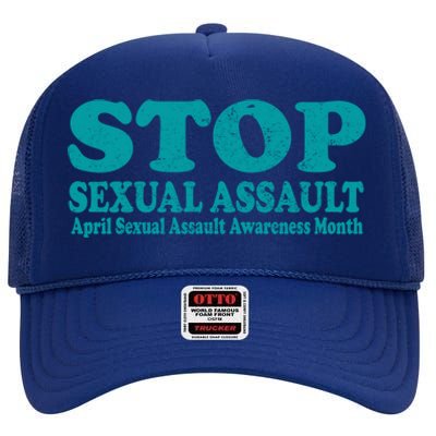 American Stop Sexual Assault April Awareness Month Gift High Crown Mesh Back Trucker Hat