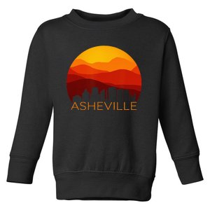 Asheville Sunset Silhouette Art Blue Ridge Mountains NC Gift Toddler Sweatshirt