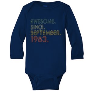 Awesome Since September 1983 40th Birthday Gifts 40 Year Old Baby Long Sleeve Bodysuit