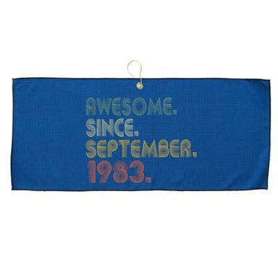 Awesome Since September 1983 40th Birthday Gifts 40 Year Old Large Microfiber Waffle Golf Towel