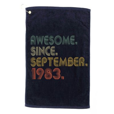 Awesome Since September 1983 40th Birthday Gifts 40 Year Old Platinum Collection Golf Towel