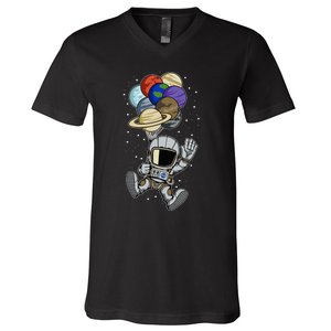 Astronaut Space Spaceman Planets social distancing Gift Idea V-Neck T-Shirt