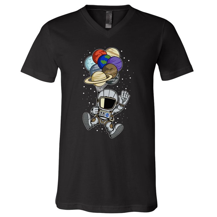 Astronaut Space Spaceman Planets social distancing Gift Idea V-Neck T-Shirt