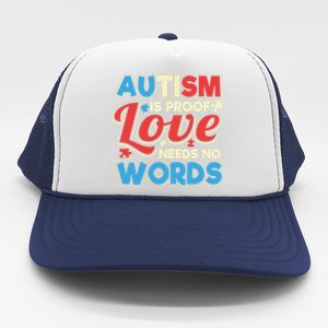 Autism Spectrum Support Love Needs No Words Parent Design Gift Trucker Hat