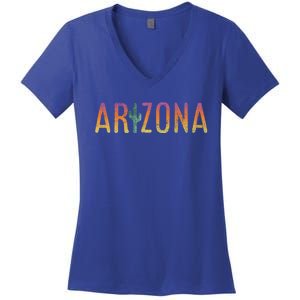 Arizona State Souvenir Arizona Cactus Funny Gift Women's V-Neck T-Shirt