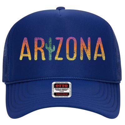 Arizona State Souvenir Arizona Cactus Funny Gift High Crown Mesh Back Trucker Hat