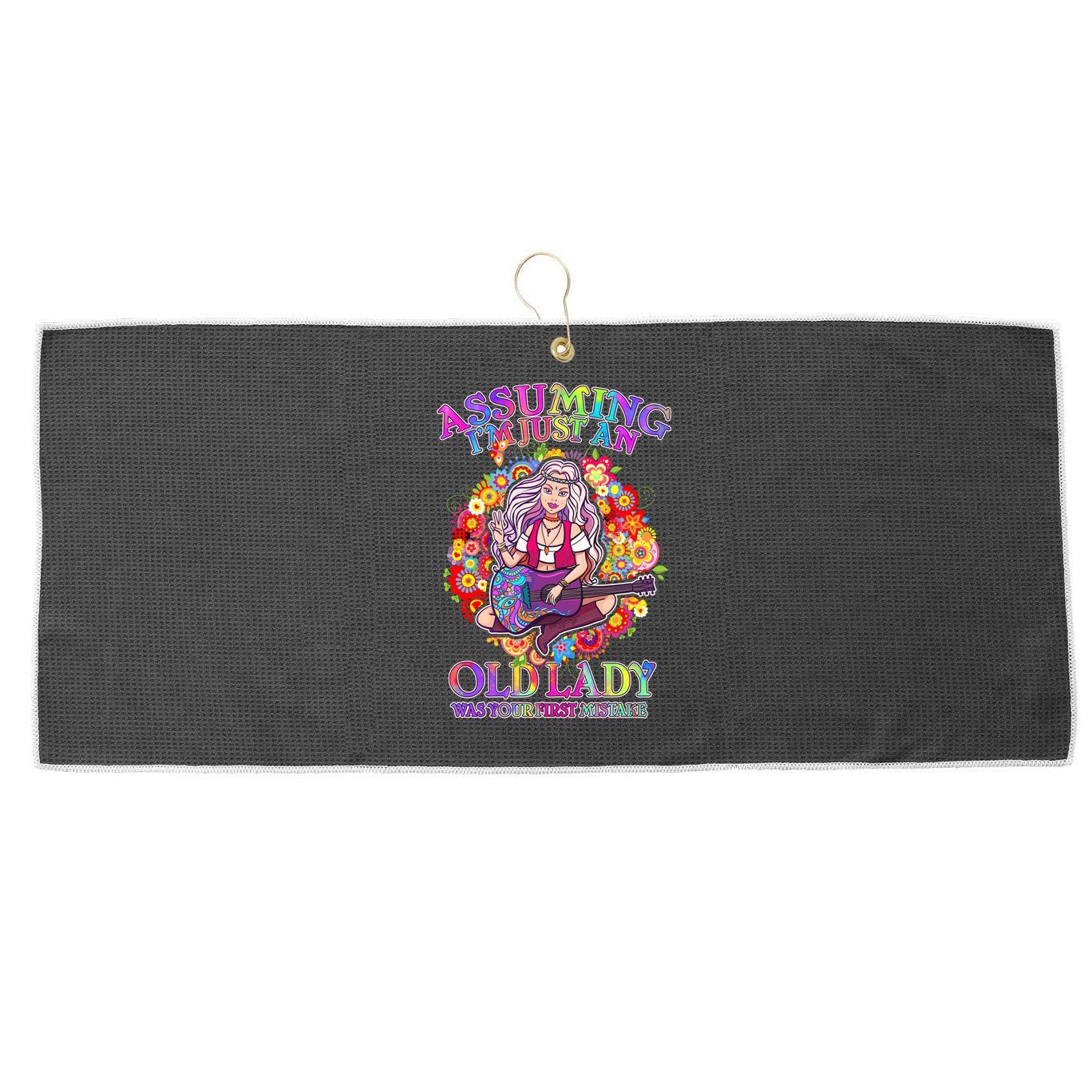 Assuming I'm Just An Old Lady Large Microfiber Waffle Golf Towel