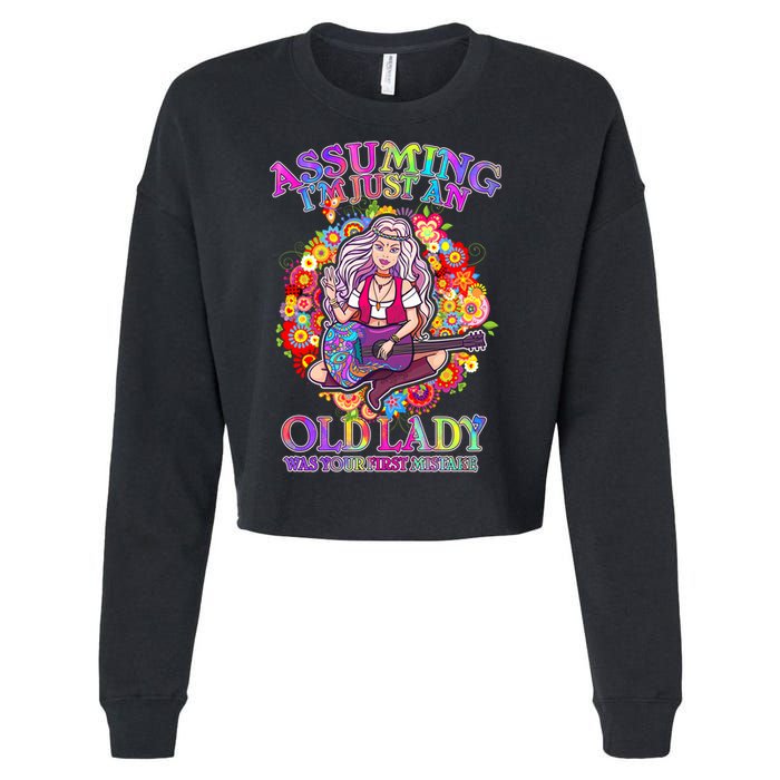 Assuming I'm Just An Old Lady Cropped Pullover Crew