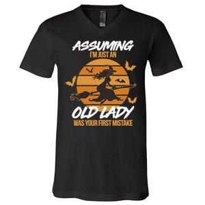 Assuming I'm Just An Old Lady Was a Mistake Halloween V-Neck T-Shirt