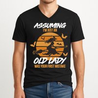 Assuming I'm Just An Old Lady Was a Mistake Halloween V-Neck T-Shirt