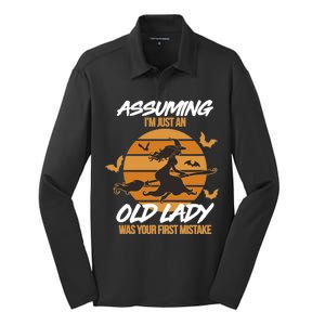 Assuming I'm Just An Old Lady Was a Mistake Halloween Silk Touch Performance Long Sleeve Polo