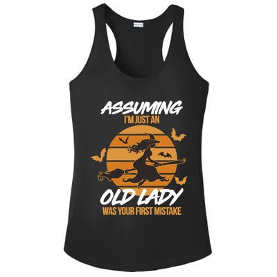 Assuming I'm Just An Old Lady Was a Mistake Halloween Ladies PosiCharge Competitor Racerback Tank