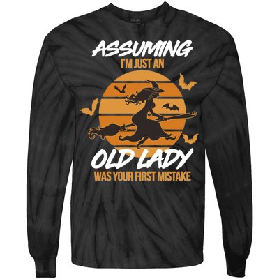 Assuming I'm Just An Old Lady Was a Mistake Halloween Tie-Dye Long Sleeve Shirt