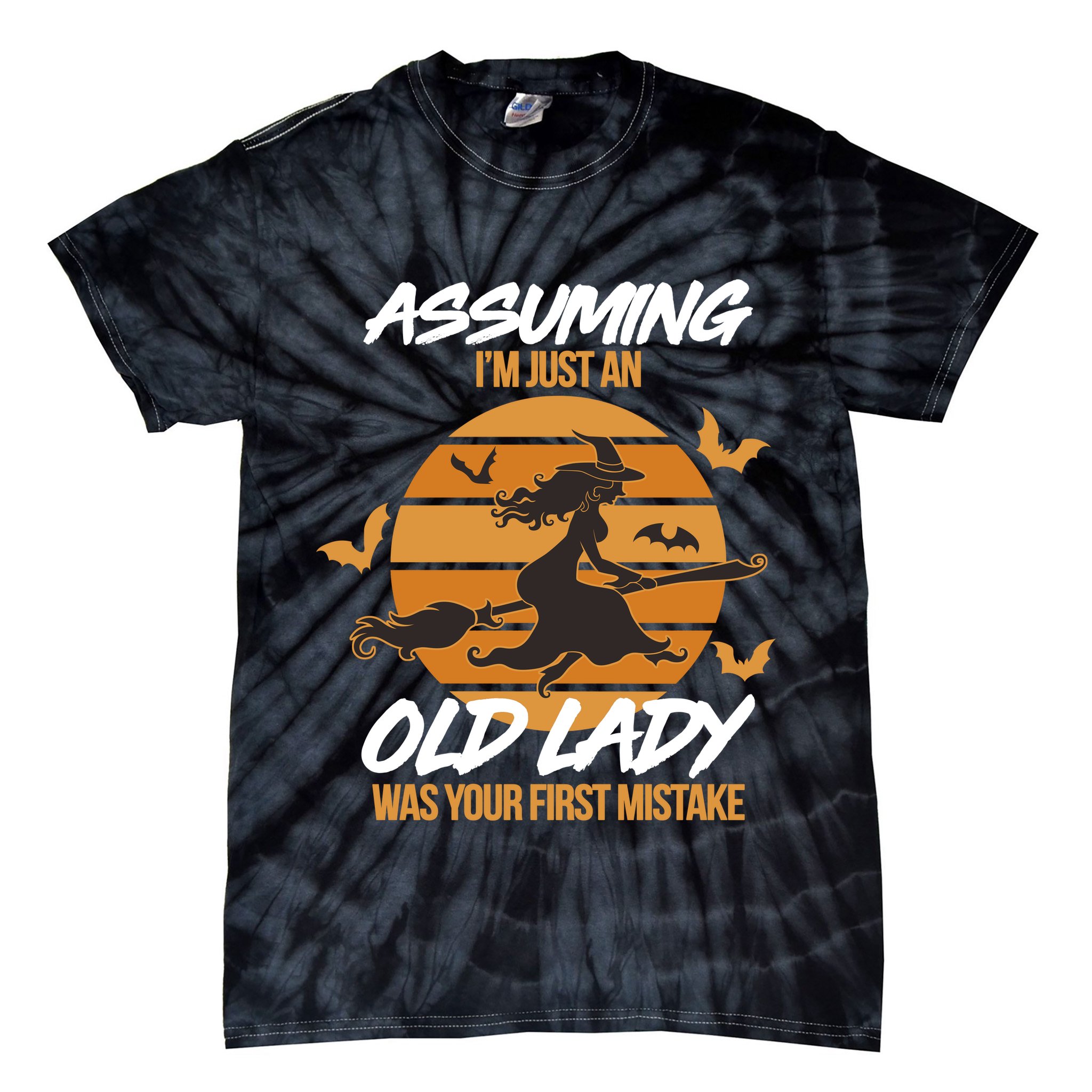 Assuming I'm Just An Old Lady Was a Mistake Halloween Tie-Dye T-Shirt