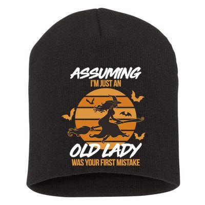 Assuming I'm Just An Old Lady Was a Mistake Halloween Short Acrylic Beanie
