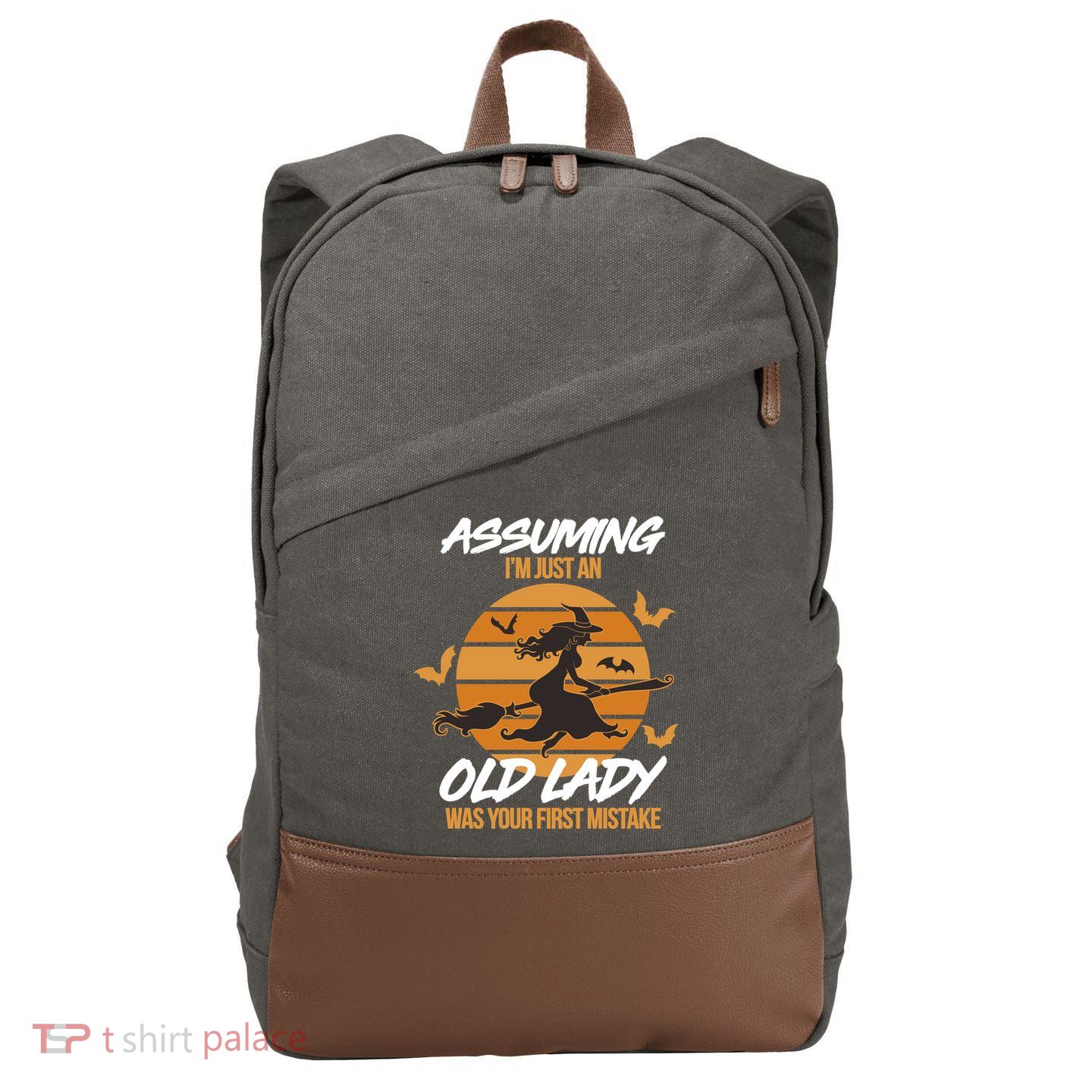 Assuming I'm Just An Old Lady Was a Mistake Halloween Cotton Canvas Backpack