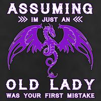 Assuming I'm Just An Old Lady Was Your First Mistake 7 Panel Mesh Trucker Snapback Hat