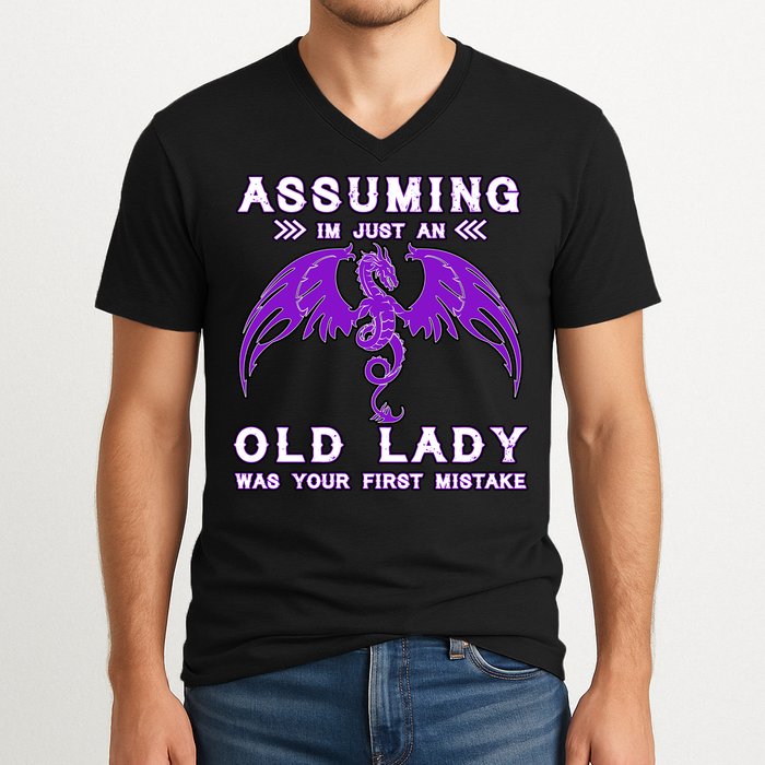 Assuming I'm Just An Old Lady Was Your First Mistake V-Neck T-Shirt