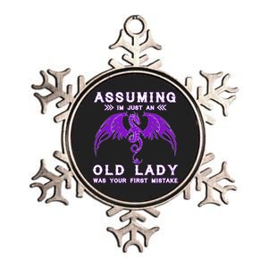 Assuming I'm Just An Old Lady Was Your First Mistake Metallic Star Ornament