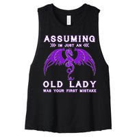 Assuming I'm Just An Old Lady Was Your First Mistake Women's Racerback Cropped Tank