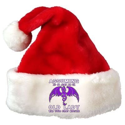 Assuming I'm Just An Old Lady Was Your First Mistake Premium Christmas Santa Hat