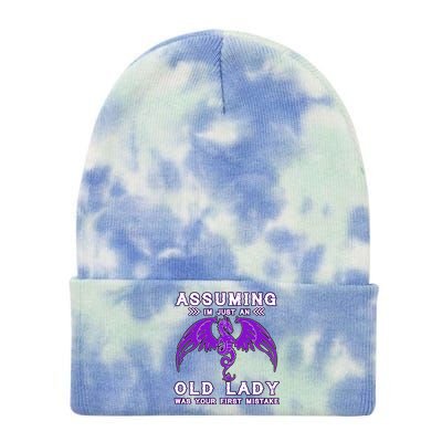 Assuming I'm Just An Old Lady Was Your First Mistake Tie Dye 12in Knit Beanie