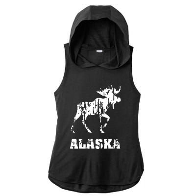 Alaska State The Last Frontier Alaska Home Ladies PosiCharge Tri-Blend Wicking Draft Hoodie Tank