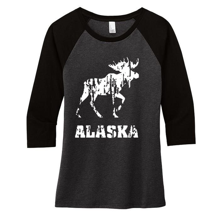 Alaska State The Last Frontier Alaska Home Women's Tri-Blend 3/4-Sleeve Raglan Shirt