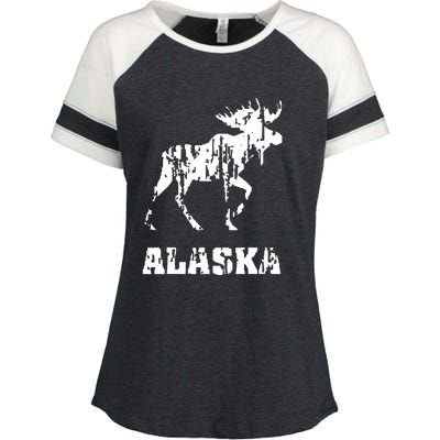 Alaska State The Last Frontier Alaska Home Enza Ladies Jersey Colorblock Tee