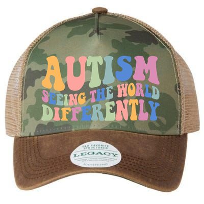 Autism Seeing The World Differently Groovy Legacy Tie Dye Trucker Hat