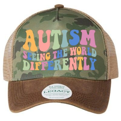 Autism Seeing The World Differently Groovy Legacy Tie Dye Trucker Hat