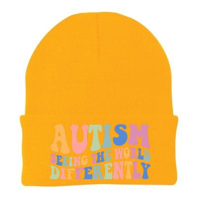 Autism Seeing The World Differently Groovy Knit Cap Winter Beanie