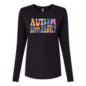 Autism Seeing The World Differently Groovy Womens Cotton Relaxed Long Sleeve T-Shirt