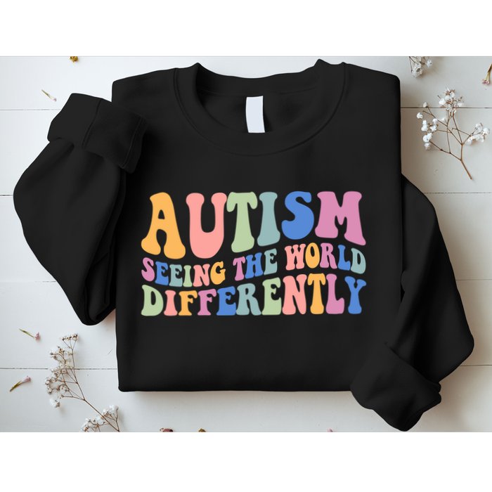 Autism Seeing The World Differently Groovy Sweatshirt