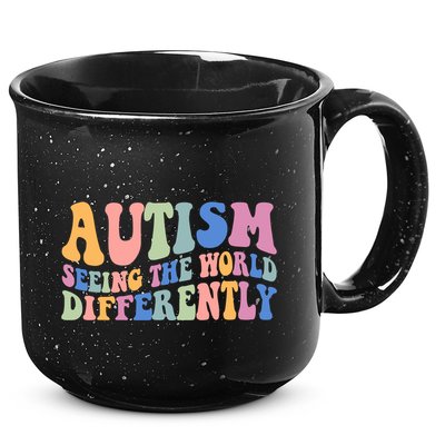 Autism Seeing The World Differently Groovy 15oz Campfire Ceramic Mug