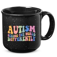 Autism Seeing The World Differently Groovy 15oz Campfire Ceramic Mug